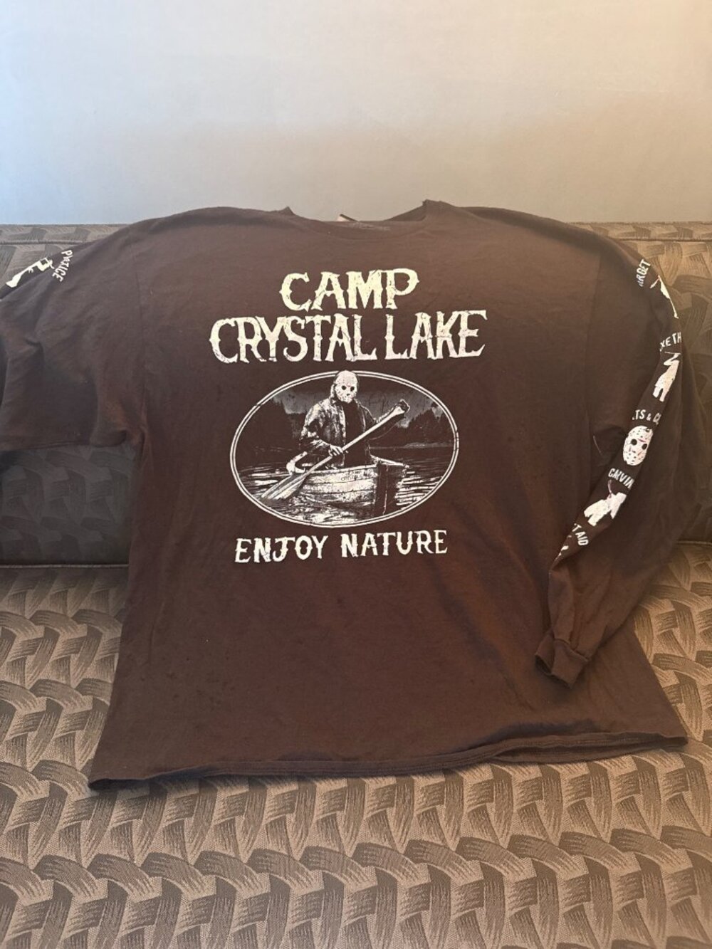 Friday The 13th Camp Crystal Lake Long Sleeve T-Shirt XL Black Graphic Horror Un